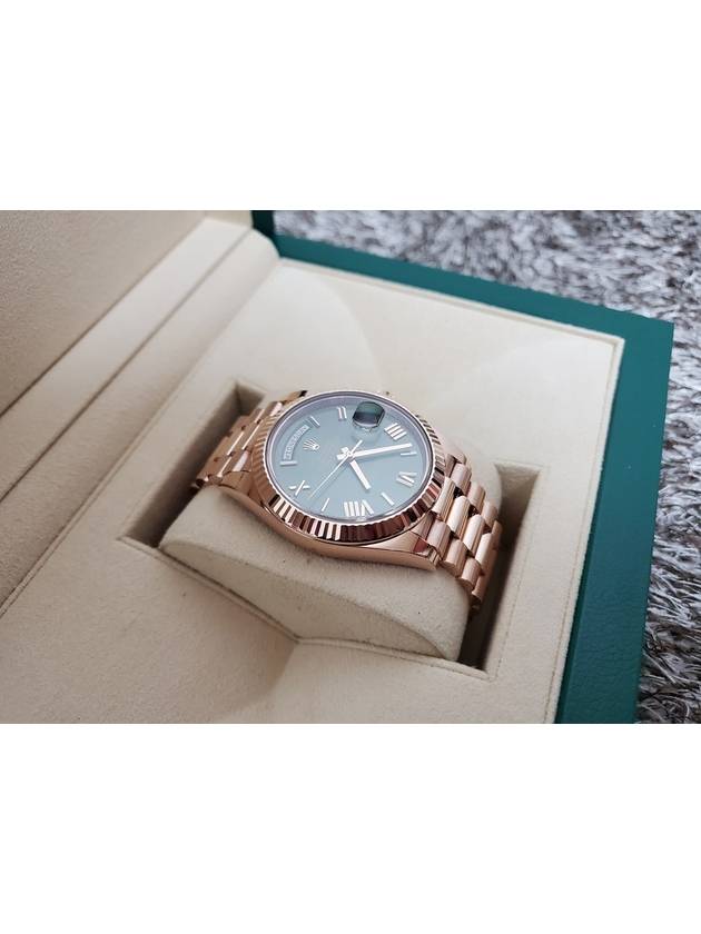 Rolex Day Date Rose Gold Olive Green 19 Years - ROLEX - BALAAN 4