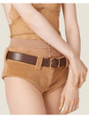 Metal Buckle Logo Leather Belt Sienna - MIU MIU - BALAAN 4