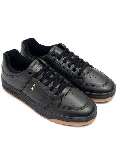 Leather Low Top Sneakers Black - SAINT LAURENT - BALAAN 2