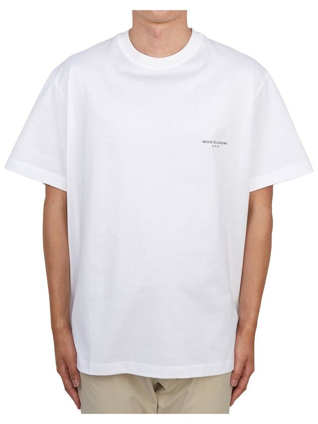 Cotton Square Label Short Sleeve T-Shirt White - WOOYOUNGMI - BALAAN 4