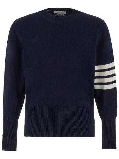 Diagonal Classic Cashmere Knit Top Navy - THOM BROWNE - BALAAN 2