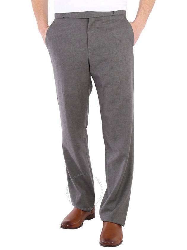 Men's Wool Belt Fit Straight Pants Gray - BURBERRY - BALAAN 2