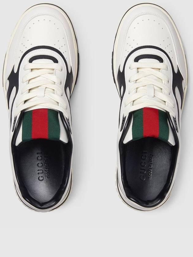 Reweb Leather Low Top Sneakers White - GUCCI - BALAAN 3