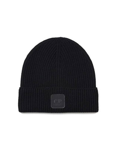 Logo Metropolis Wool Beanie Black - CP COMPANY - BALAAN 1