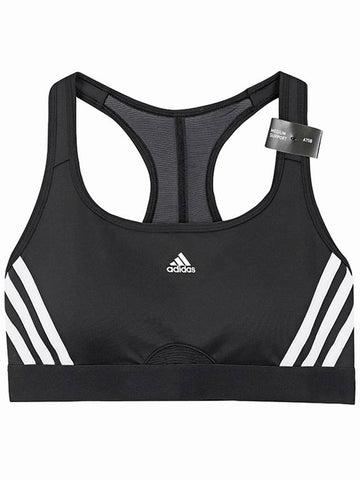 Power React Medium Support 3 Stripes Bra Black - ADIDAS - BALAAN 1