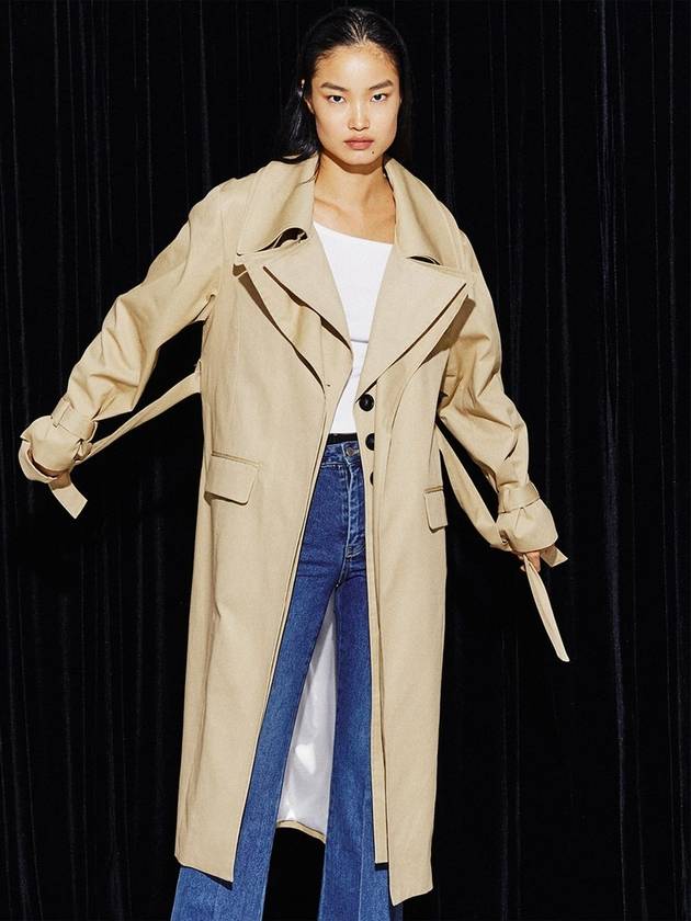 COTTON TWILL TRENCH COAT BEIGE - KIMDOH - BALAAN 3