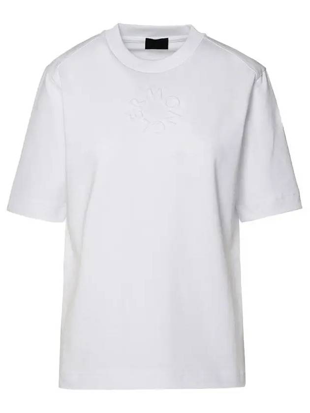 Embossed Logo Short Sleeve T-Shirt White - MONCLER - BALAAN 3