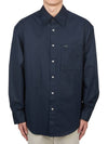 Back Logo Cotton Long Sleeve Shirt Navy - WOOYOUNGMI - BALAAN 3