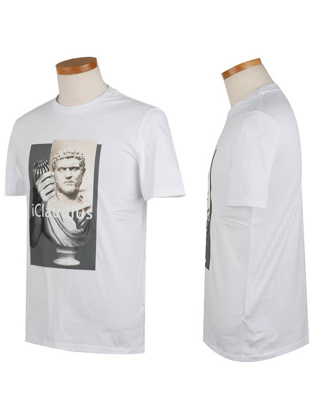 Claudius Print Short Sleeve T-Shirt White - NEIL BARRETT - BALAAN 2