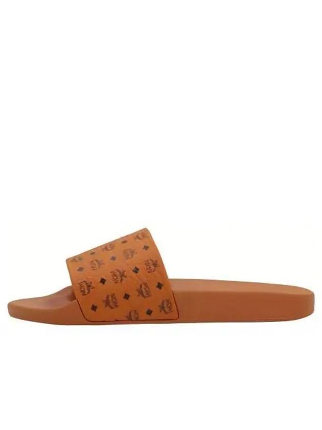 Monogram Print Rubber Slippers Brown - MCM - BALAAN 2