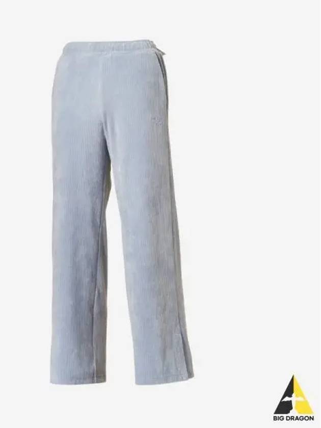 Women s Velor Ribbed Wide Pants 51 Light Blue - NEW BALANCE - BALAAN 1