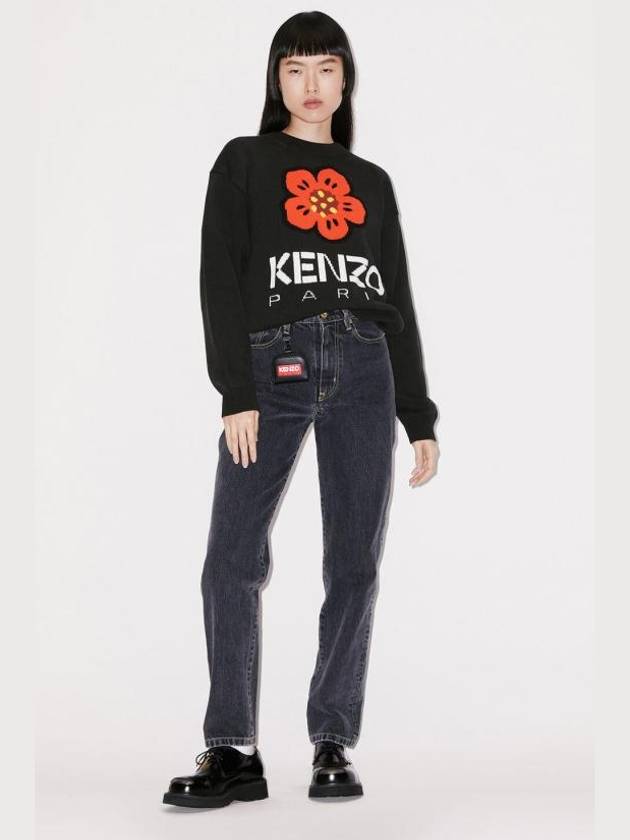 Boke Flower Cotton Sweatshirt Black - KENZO - BALAAN 5