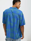 AU Australia HAND DRAWN Shirt ST023S3403 Violet Blue MENS M - STUSSY - BALAAN 3