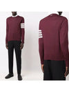 4 Bar Armband Classic Merino Wool Knit Top Burgundy - THOM BROWNE - BALAAN 2