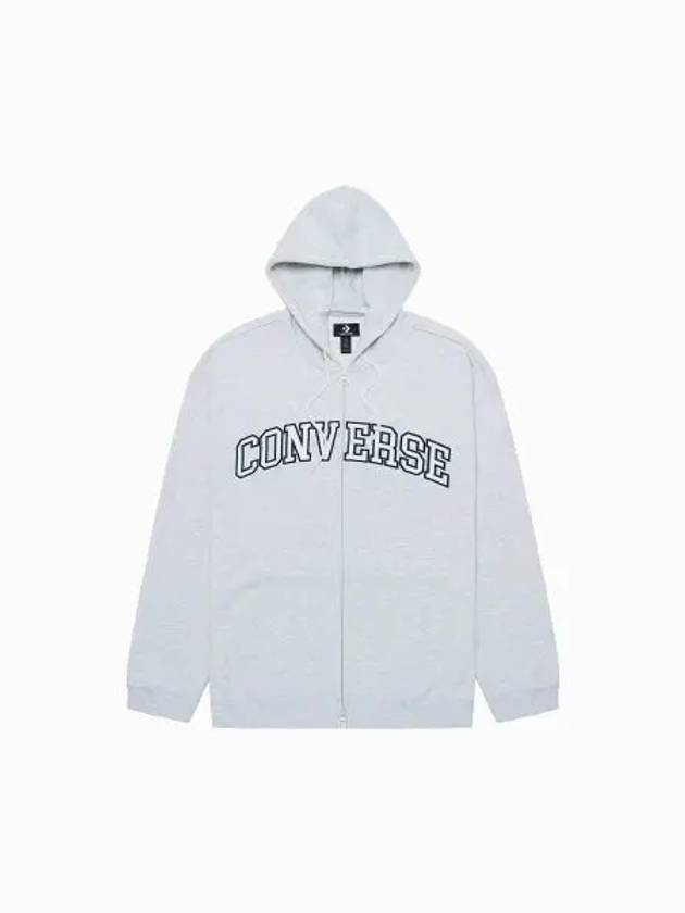 Retro Full Zip Hoodie Light Gray Heather 10027083 A04 - CONVERSE - BALAAN 2