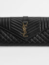 Grande Poudre Embossed Flap Long Wallet Black - SAINT LAURENT - BALAAN 2