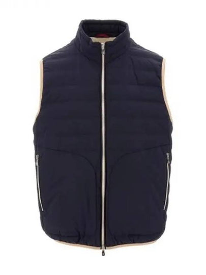 Men's Quilted Feather Down Vest Navy - BRUNELLO CUCINELLI - BALAAN 2