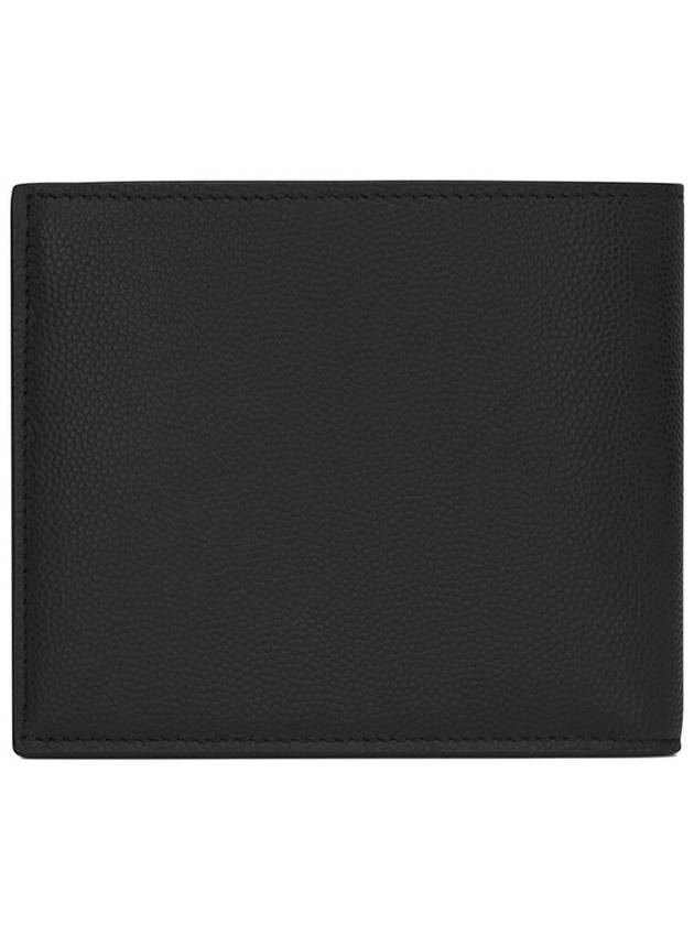 Cassandre  Leather Half Wallet Black - SAINT LAURENT - BALAAN 5