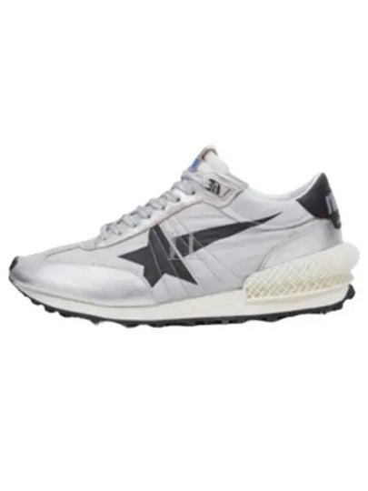 Marathon Metallic Leather Ripstop Low Top Sneakers Silver - GOLDEN GOOSE - BALAAN 2