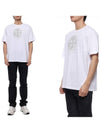 Men's Logo Print Crew Neck Short Sleeve T-Shirt White - STONE ISLAND - BALAAN 3