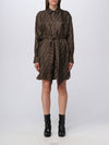 Twill Short Dress Brown - FENDI - BALAAN 2