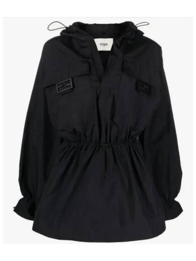 Women's Nylon Anorak Blouson Jacket Black - FENDI - BALAAN 2