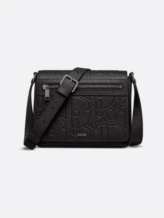 Flap Grained Calfskin Messenger Bag Black - DIOR - BALAAN 2