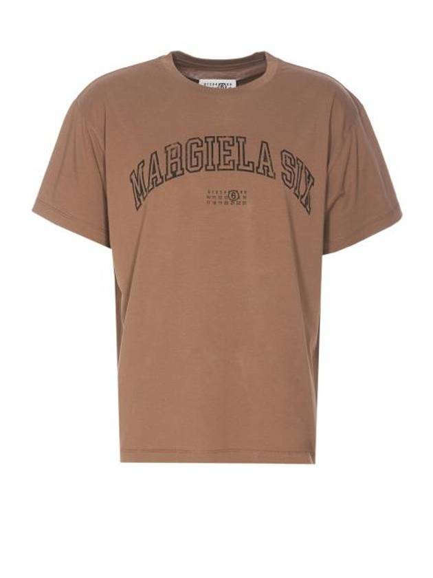 Logo Crew Neck Short Sleeve T-Shirt Brown - MAISON MARGIELA - BALAAN 2