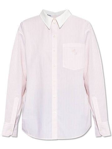 Acne Studios Shirt With Logo, Women's, Pink - ACNE STUDIOS - BALAAN 1