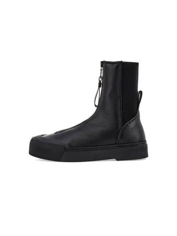 Shimaeul Sole Summer Clearance 5 20 5 24 Women's Center Zipper Platform Leather Boots Black - EMPORIO ARMANI - BALAAN 1