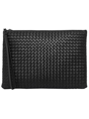 Intrecciato Strap Clutch Bag Navy - BOTTEGA VENETA - BALAAN 1