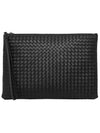 Intrecciato Strap Clutch Bag Navy - BOTTEGA VENETA - BALAAN 1