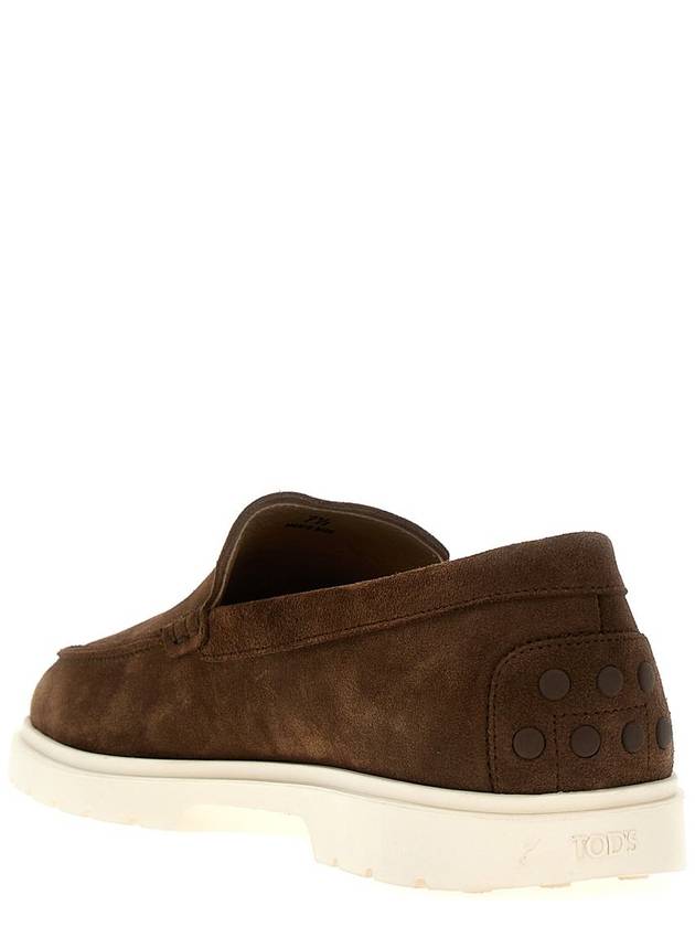 Suede Slipper Loafers Brown - TOD'S - BALAAN 4