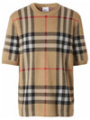 Men's Jacquard Check Pattern Silk Wool Knit Top Beige - BURBERRY - BALAAN 2