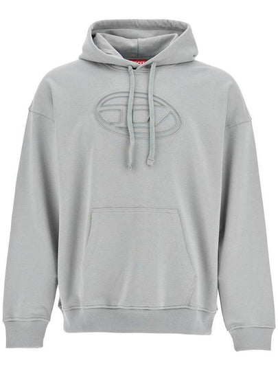 Embossed Oval D Hoodie Grey - DIESEL - BALAAN 2