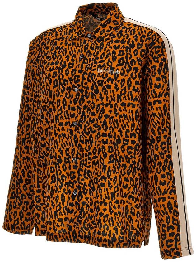 Leopard Print Linen Blend Coat PMBD056S24FAB0022010 - PALM ANGELS - BALAAN 4