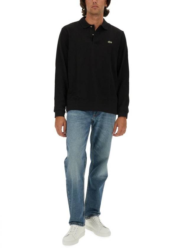 Men's Original Cotton Long Sleeve Polo Shirt Black - LACOSTE - BALAAN 3