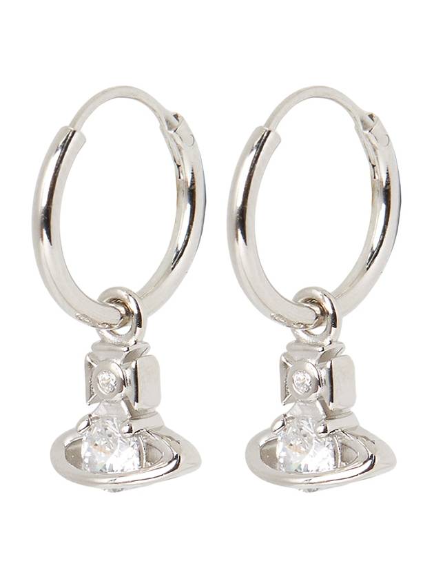 Nina Spark Crystal Hoop Earrings Silver - VIVIENNE WESTWOOD - BALAAN 3