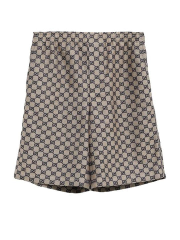 GG linen shorts beige - GUCCI - BALAAN 1