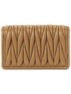 Matelasse Nappa Leather Half Wallet Brown - MIU MIU - BALAAN 3