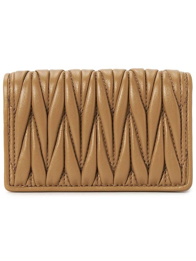 Matelasse Nappa Leather Half Wallet Brown - MIU MIU - BALAAN 3