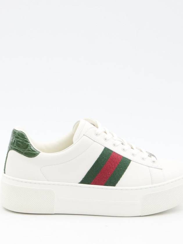 Women's Leather Low Top Sneakers White - GUCCI - BALAAN 2