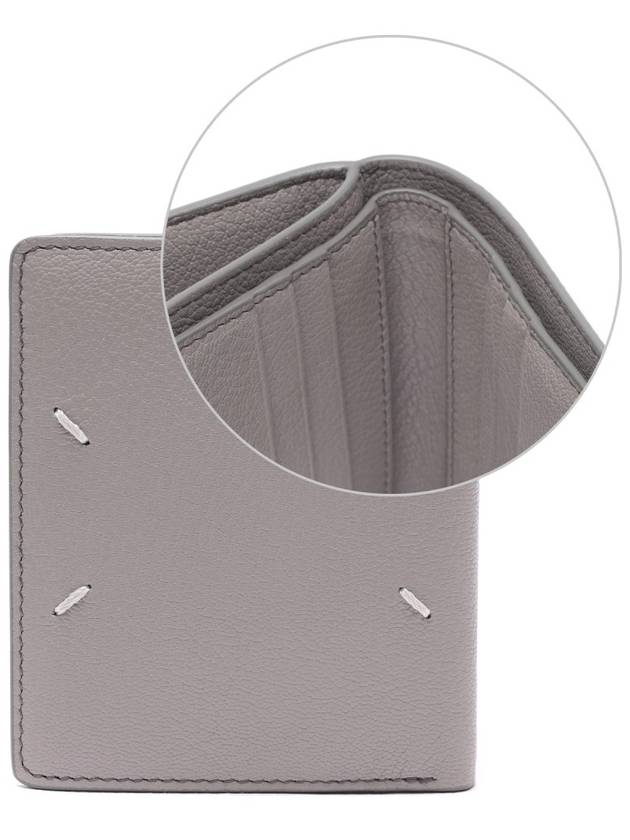 Four-Stitch Leather Half Wallet Grey - MAISON MARGIELA - BALAAN 3