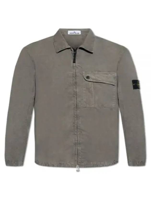 Old Treatment Garment Dyed Overshirt Jacket Dove Grey - STONE ISLAND - BALAAN 2