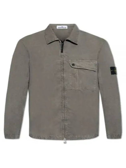 Old Treatment Garment Dyed Overshirt Jacket Dove Grey - STONE ISLAND - BALAAN 2