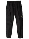 Stretch Cotton Tela Paracadute Cargo Straight Pants Black - STONE ISLAND - BALAAN 2