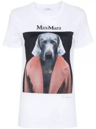 Cypria Print Cotton Short Sleeve T-Shirt White - MAX MARA - BALAAN 2