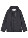 Press-Stud Fastened Hooded Jacket Navy - JIL SANDER - BALAAN 2