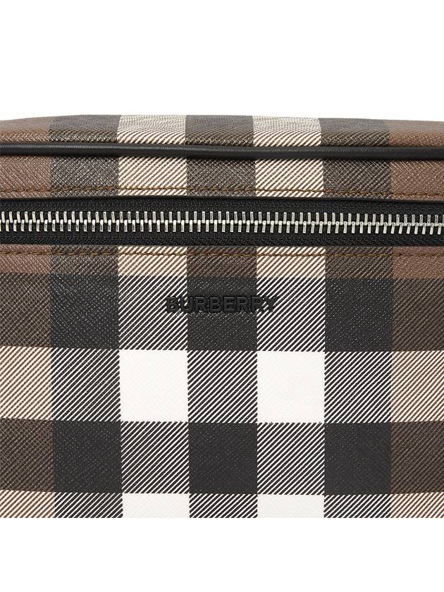 Checked Leather Bum Belt Bag Dark Birch Brown - BURBERRY - BALAAN 8