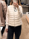 Logo Patch Padded Cardigan Cream - MONCLER - BALAAN 3